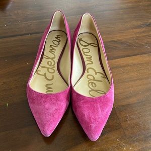 Sam Edelman fuchsia pointed toe flats